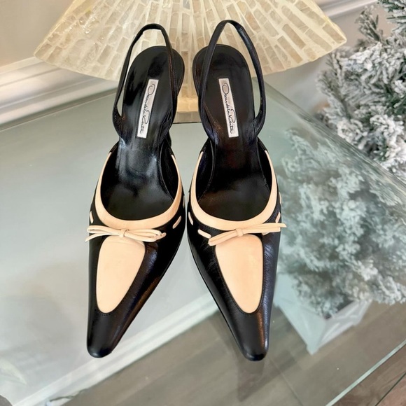 Oscar de la Renta Shoes - Oscar De La Renta - Vintage Black&Cream Slingback Heels